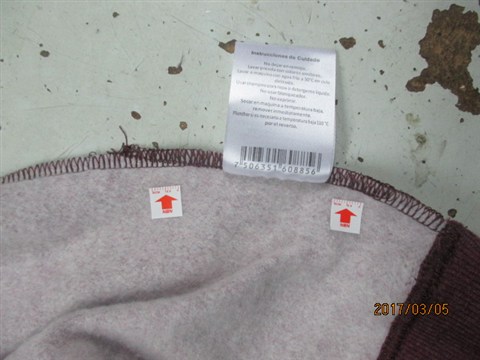 Double seam on care label-CRI